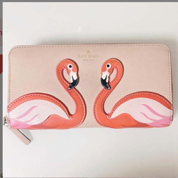 EUC Kate spade By the pool Flamingo wallet. Novelty and rare - Picture 1 of 6